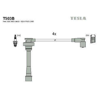 Sada kabelů pro zapalování TESLA T503B