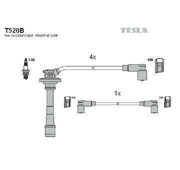 Sada kabelů pro zapalování TESLA T520B