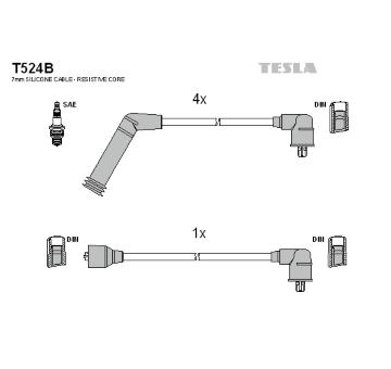 Sada kabelů pro zapalování TESLA T524B