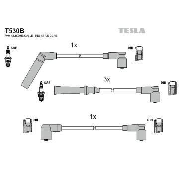 Sada kabelů pro zapalování TESLA T530B