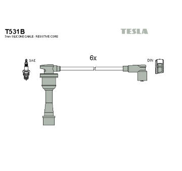 Sada kabelů pro zapalování TESLA T531B