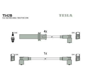 Sada kabelů pro zapalování TESLA T542B