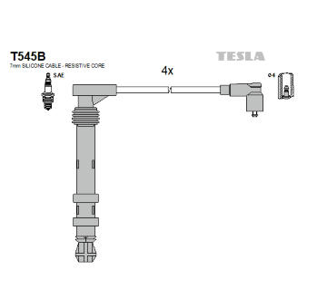 Sada kabelů pro zapalování TESLA T545B