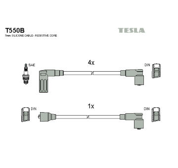 Sada kabelů pro zapalování TESLA T550B