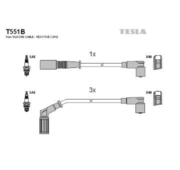 Sada kabelů pro zapalování TESLA T551B