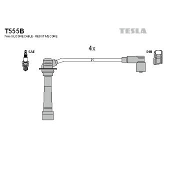 Sada kabelů pro zapalování TESLA T555B