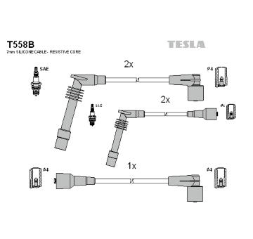 Sada zapaľovacích káblov TESLA T558B