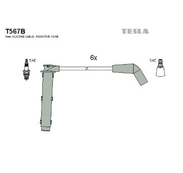 Sada kabelů pro zapalování TESLA T567B