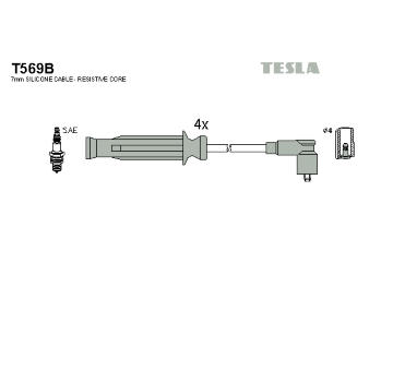 Sada kabelů pro zapalování TESLA T569B