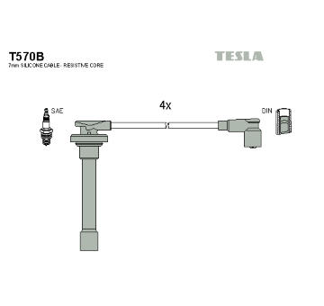 Sada kabelů pro zapalování TESLA T570B