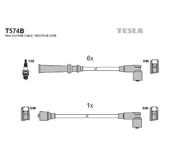 Sada kabelů pro zapalování TESLA T574B