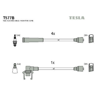 Sada kabelů pro zapalování TESLA T577B