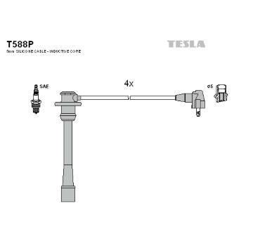 Sada kabelů pro zapalování TESLA T588P