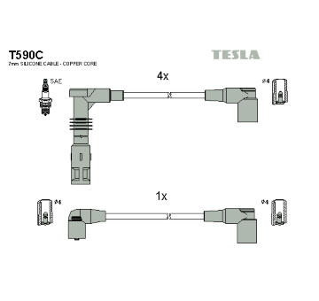 Sada kabelů pro zapalování TESLA T590C