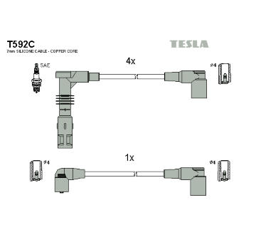 Sada kabelů pro zapalování TESLA T592C