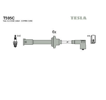 Sada kabelů pro zapalování TESLA T595C