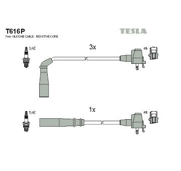 Sada kabelů pro zapalování TESLA T616P