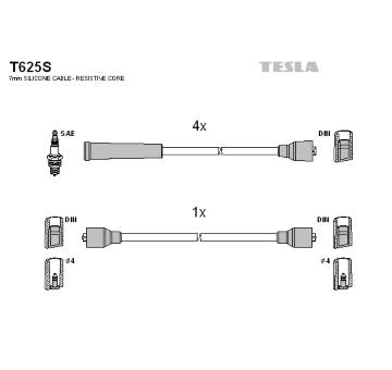Sada zapaľovacích káblov TESLA T625S