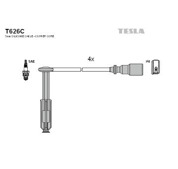 Sada zapaľovacích káblov TESLA T626C