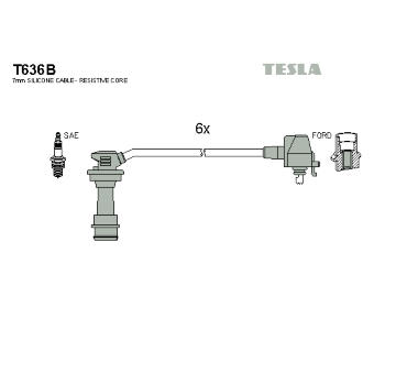 Sada kabelů pro zapalování TESLA T636B