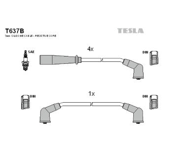 Sada zapaľovacích káblov TESLA T637B