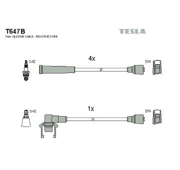 Sada kabelů pro zapalování TESLA T647B