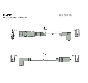 Sada kabelů pro zapalování TESLA T649C