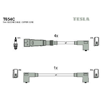 Sada kabelů pro zapalování TESLA T654C