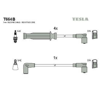 Sada zapaľovacích káblov TESLA T664B