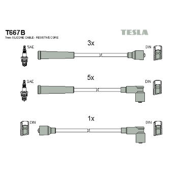 Sada zapaľovacích káblov TESLA T667B