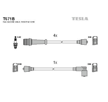 Sada zapaľovacích káblov TESLA T671B
