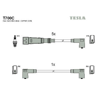 Sada kabelů pro zapalování TESLA T700C