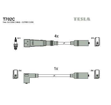 Sada kabelů pro zapalování TESLA T702C