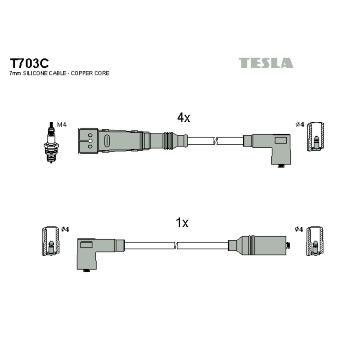 Sada zapaľovacích káblov TESLA T703C