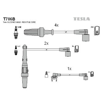 Sada kabelů pro zapalování TESLA T706B