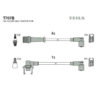 Sada kabelů pro zapalování TESLA T707B