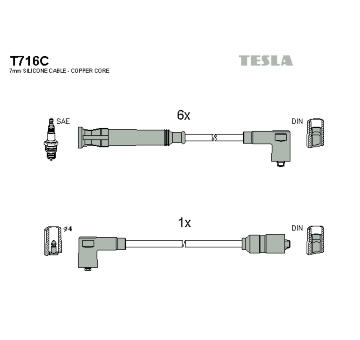 Sada kabelů pro zapalování TESLA T716C