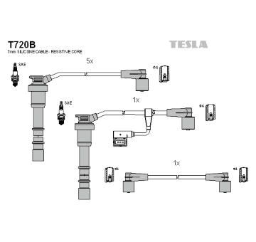 Sada zapaľovacích káblov TESLA T720B