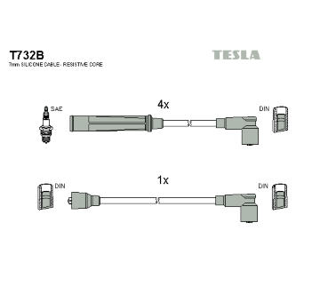 Sada kabelů pro zapalování TESLA T732B