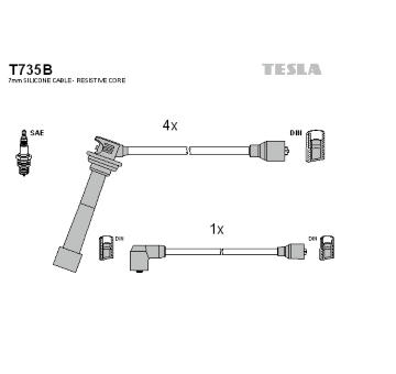 Sada kabelů pro zapalování TESLA T735B