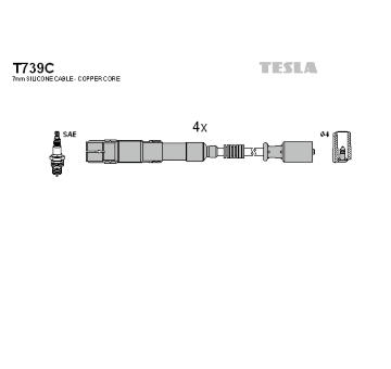 Sada kabelů pro zapalování TESLA T739C