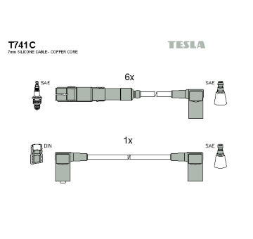 Sada kabelů pro zapalování TESLA T741C