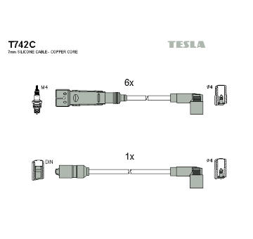 Sada kabelů pro zapalování TESLA T742C