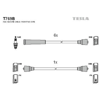 Sada zapaľovacích káblov TESLA T769B