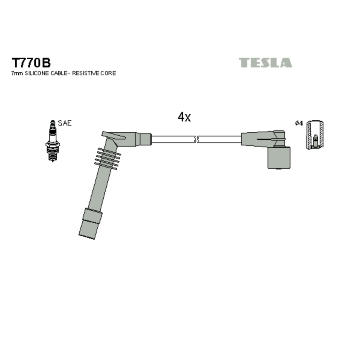 Sada kabelů pro zapalování TESLA T770B
