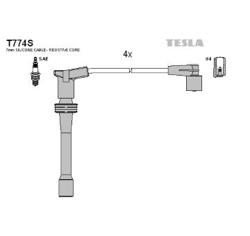 Sada kabelů pro zapalování TESLA T774S