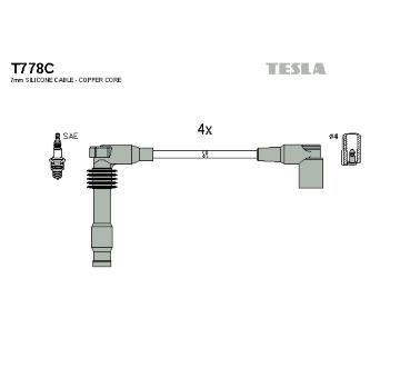 Sada kabelů pro zapalování TESLA T778C