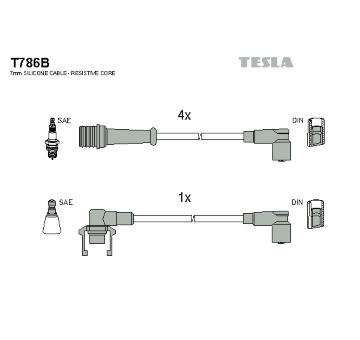 Sada kabelů pro zapalování TESLA T786B