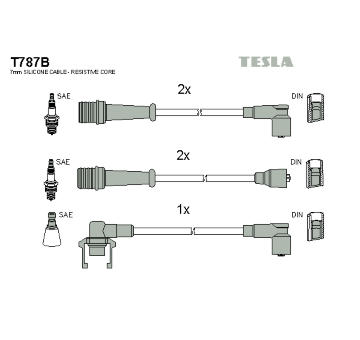 Sada kabelů pro zapalování TESLA T787B