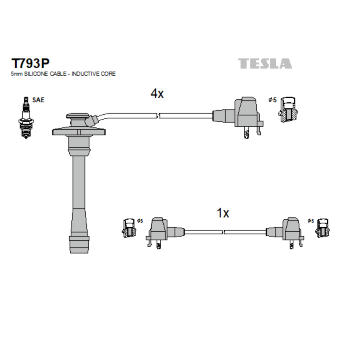 Sada zapaľovacích káblov TESLA T793P